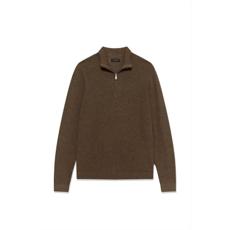 MAlagoon 3/4 Zip Knit Brown Melange