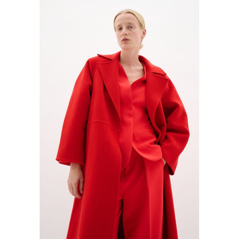 Yilla Long Coat Cranberry Red
