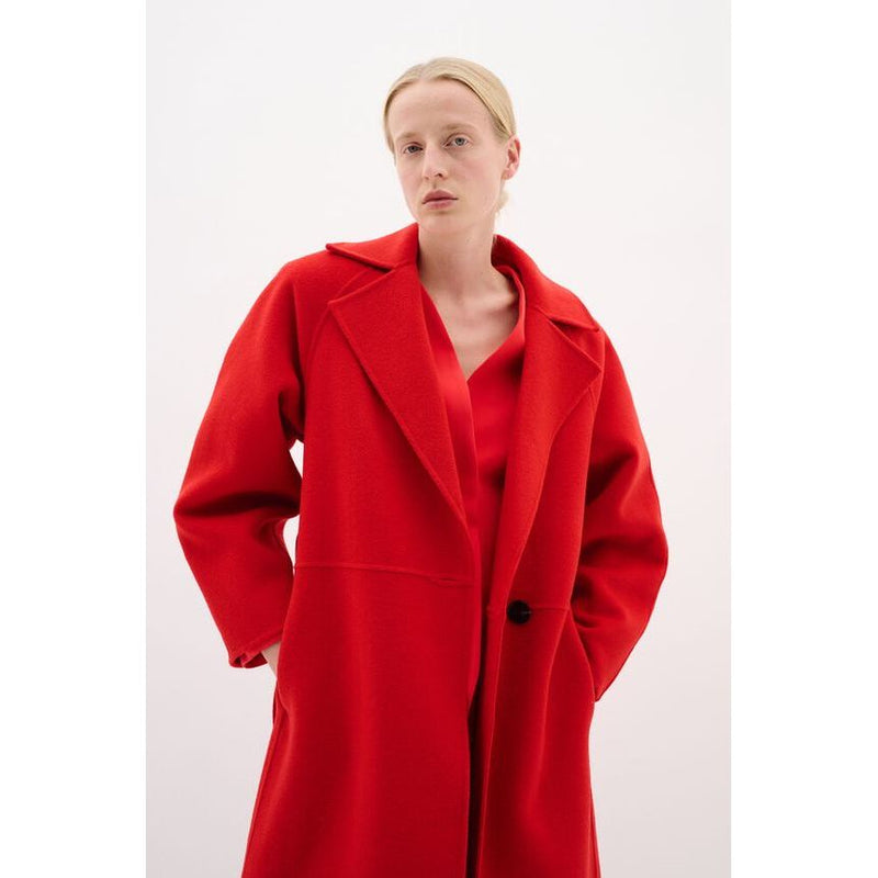 Yilla Long Coat Cranberry Red