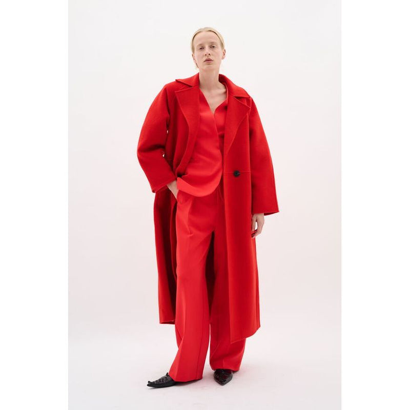 Yilla Long Coat Cranberry Red