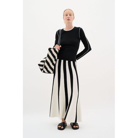 SaccoIW Knitted Pullover Ecru/Black