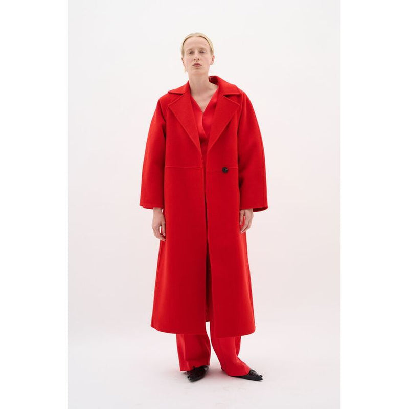 Yilla Long Coat Cranberry Red