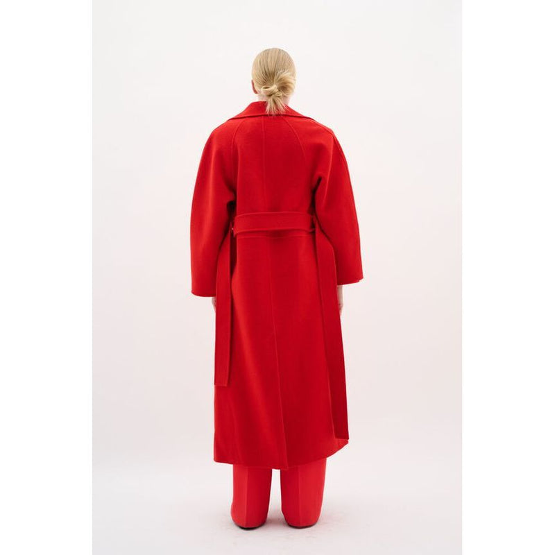 Yilla Long Coat Cranberry Red