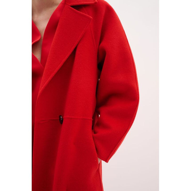 Yilla Long Coat Cranberry Red