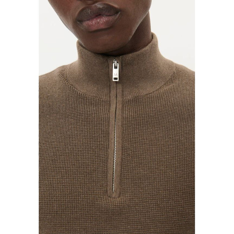 MAlagoon 3/4 Zip Knit Brown Melange