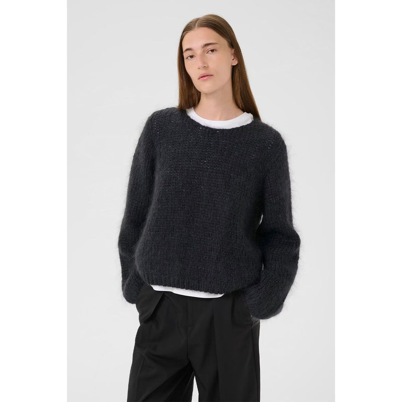 Jetra Mohair Wool Pullover Dark Grey Melange