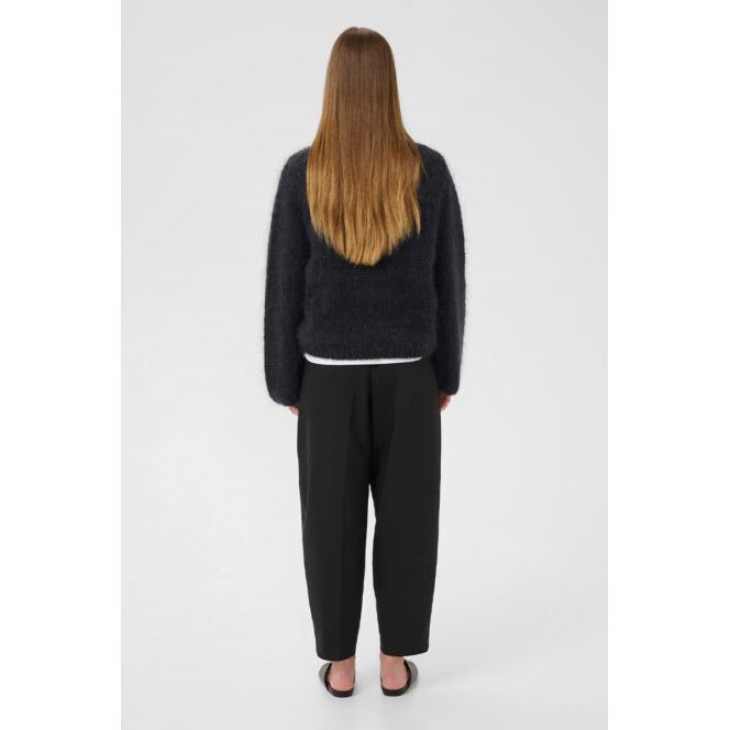Jetra Mohair Wool Pullover Dark Grey Melange