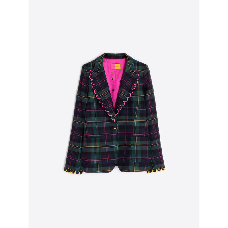 Hillary Escoces Perfil Rosa Check Blazer