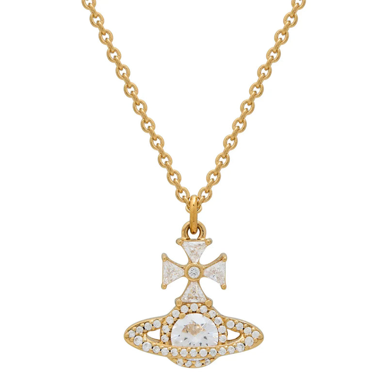 Mila CZ Pendant Gold/White Crystal
