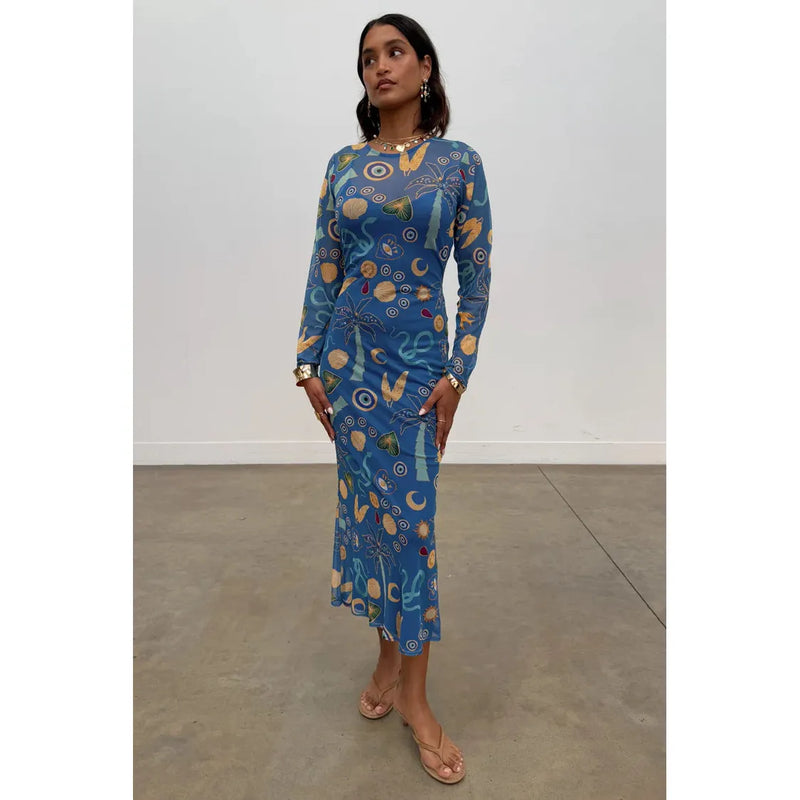 Azura Charms Mesh Dress Blue