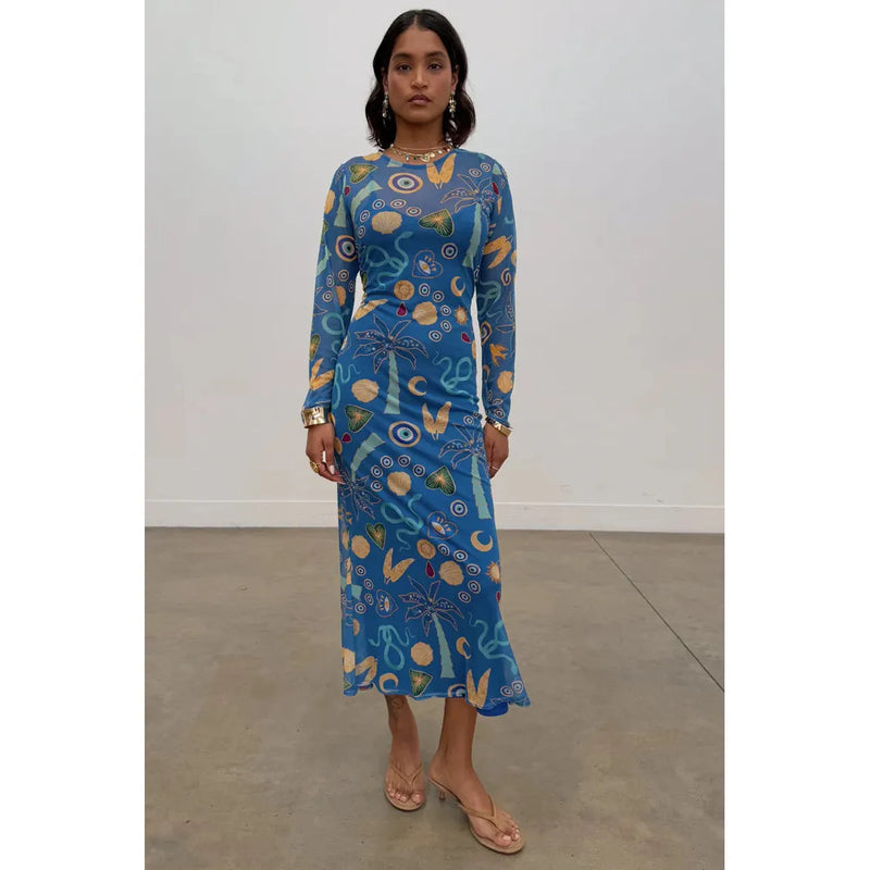 Azura Charms Mesh Dress Blue