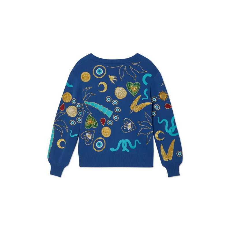 Charms Embroidered Forrest Cardigan Blue