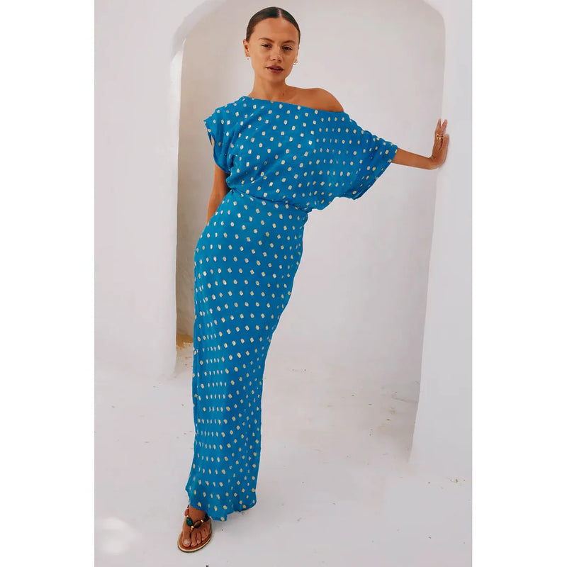 Jacquard Tilly Dress Blue