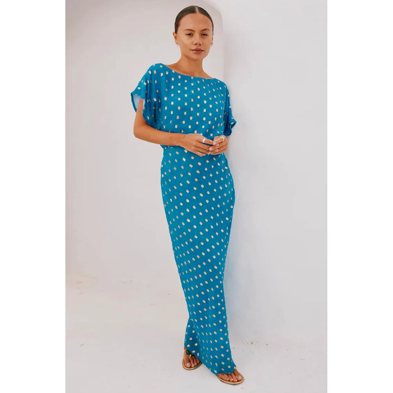 Jacquard Tilly Dress Blue