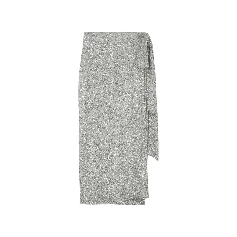 Sequin Jaspre Skirt Silver