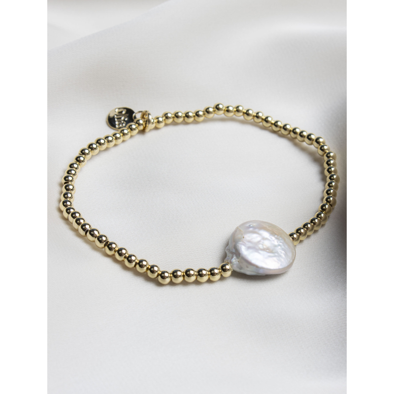 Ocean Baroque Pearl Bracelet Gold Pearl