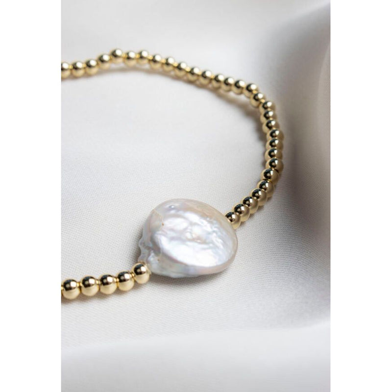 Ocean Baroque Pearl Bracelet Gold Pearl