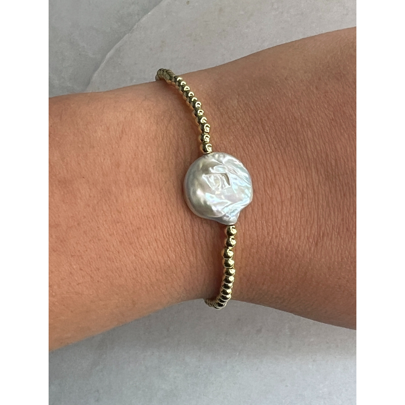 Ocean Baroque Pearl Bracelet Gold Pearl