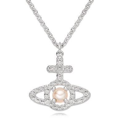 Olympia Pearl Pendant Platinum/Creamrose Pearl/White