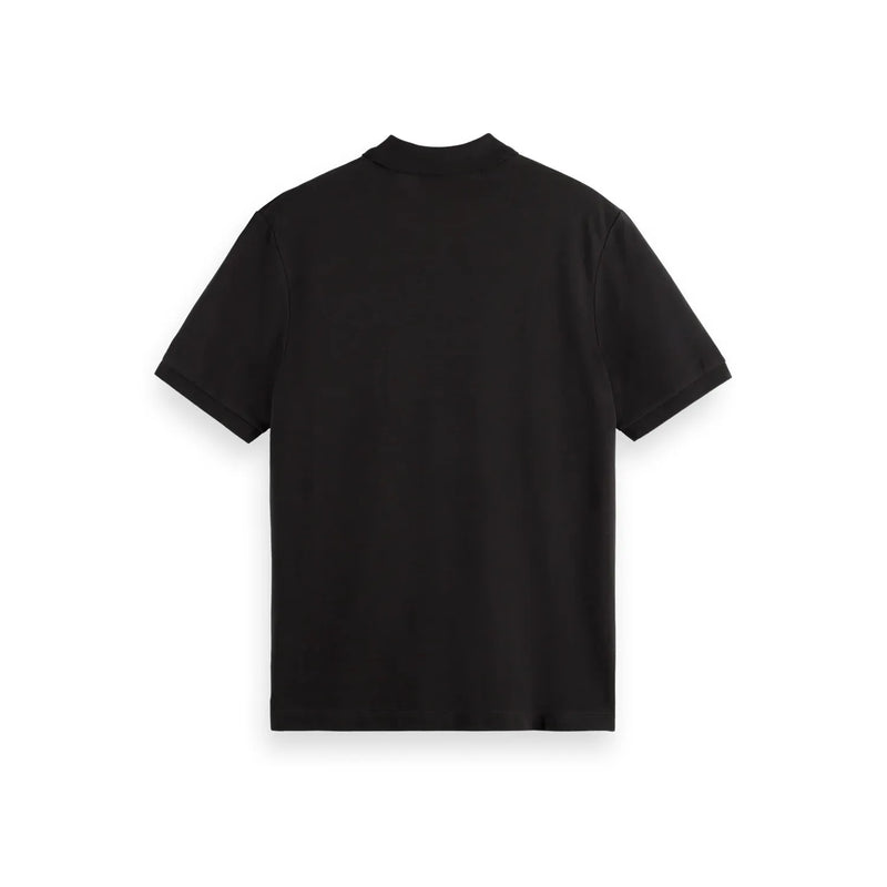 Scotch & Soda Logo Pique Polo Black
