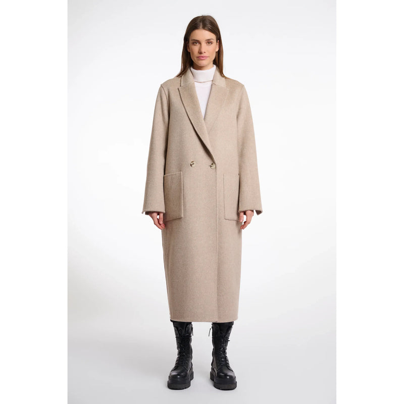 Adria Double Breasted Reversible Coat Beige