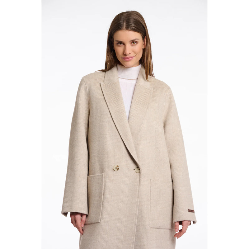 Adria Double Breasted Reversible Coat Beige