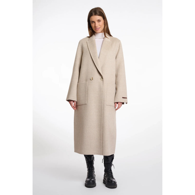 Adria Double Breasted Reversible Coat Beige