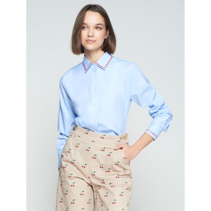 Azul Twill Heart Detail Shirt Blue