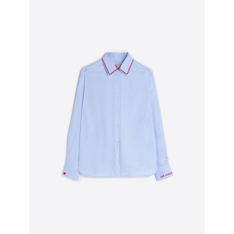 Azul Twill Heart Detail Shirt Blue