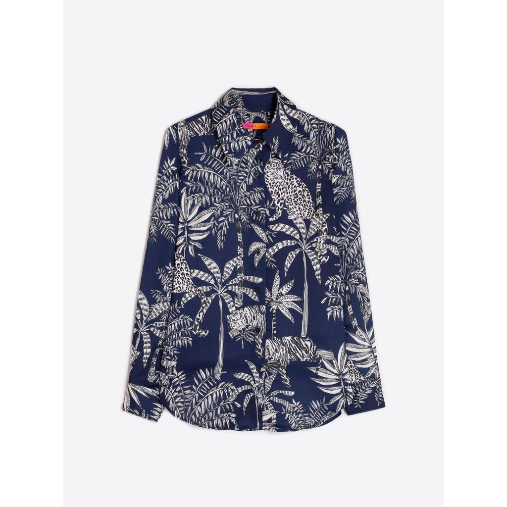 MAFALDA Printed Shirt Navy - AgathaBoutiqueLtd