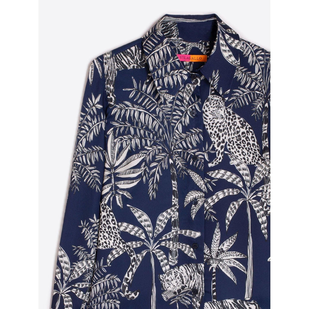 MAFALDA Printed Shirt Navy - AgathaBoutiqueLtd