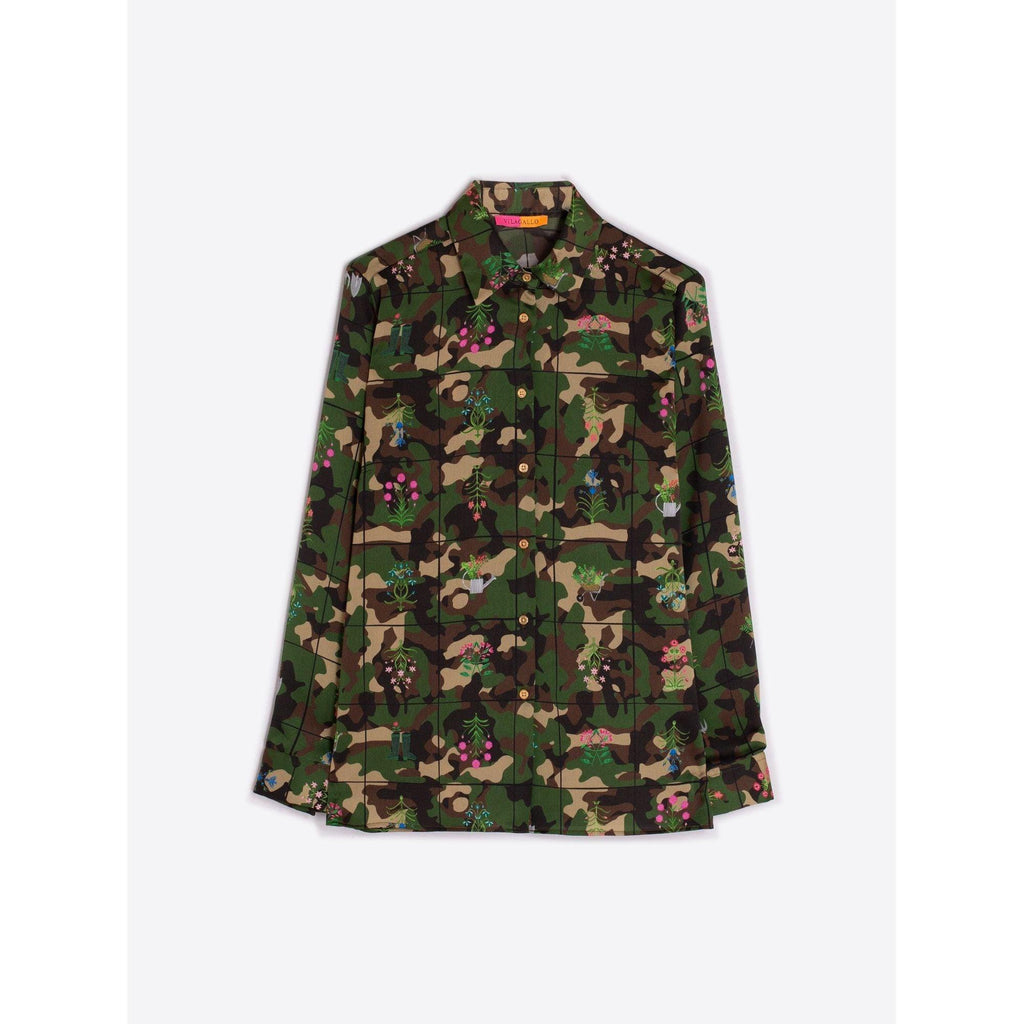 NADINE Camo Flower Print Shirt Camouflage - AgathaBoutiqueLtd