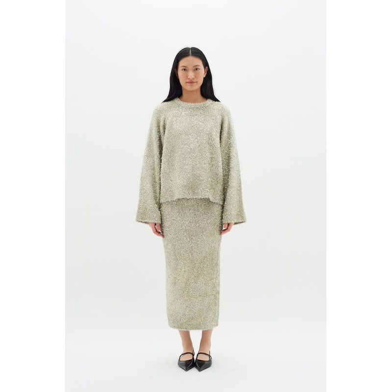 YelenaIW Metallic Yarm Pullover Silver