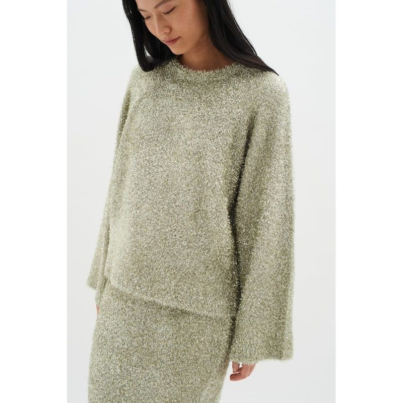 YelenaIW Metallic Yarm Pullover Silver