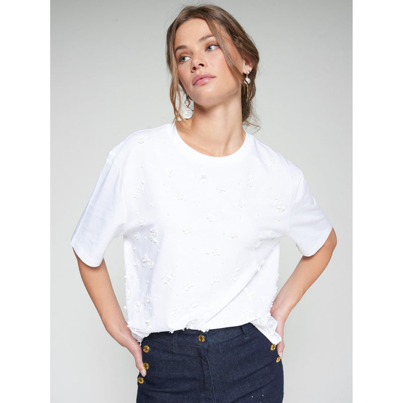 Flores Embroidered T-Shirt White