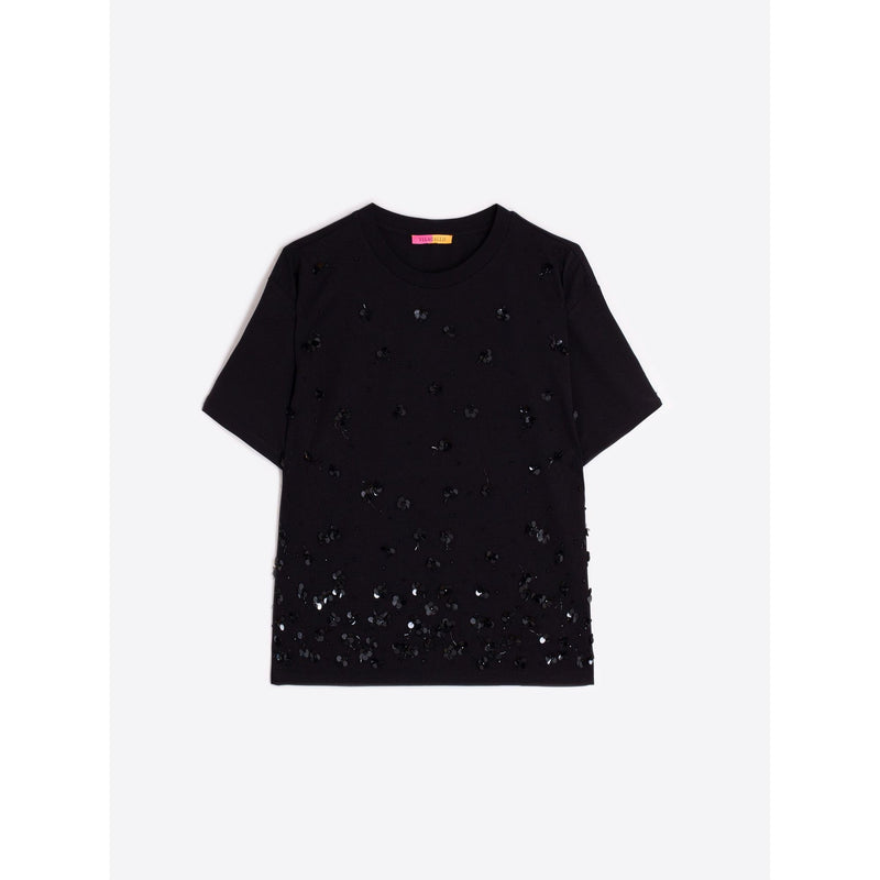 Flores Embroidered T-Shirt Black