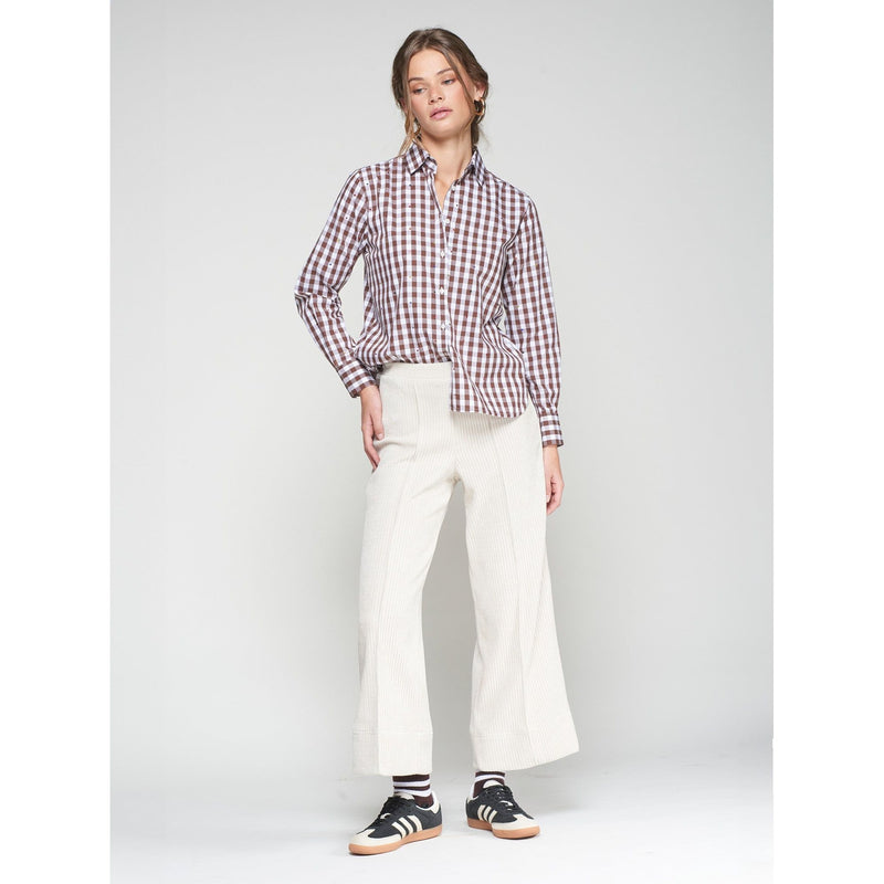 Bettina Pana Confort Jumbo Cord Cropped Trousers Cream