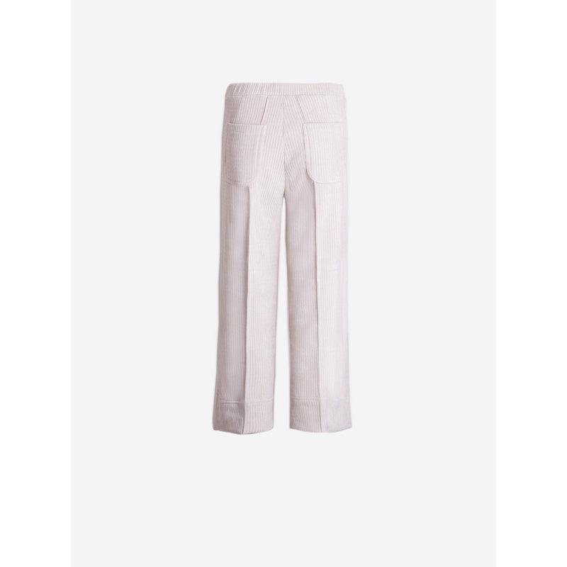 Bettina Pana Confort Jumbo Cord Cropped Trousers Cream