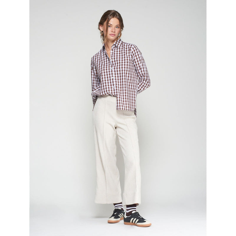 Bettina Pana Confort Jumbo Cord Cropped Trousers Cream