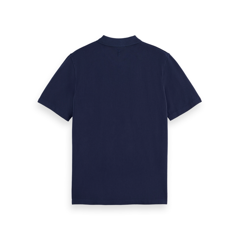 Scotch & Soda Pique Chest Pocked Polo Shirt Navy