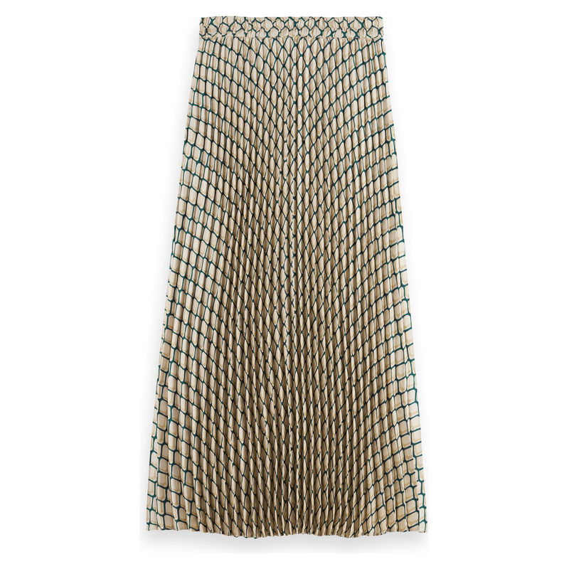 Geometric Print Pleated Midi Skirt