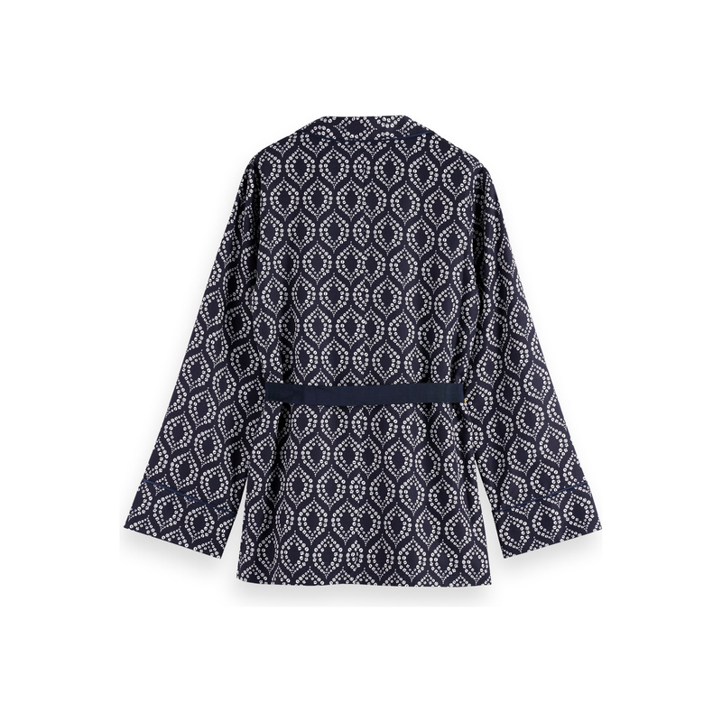 Printed Baseball Pyjama Blazer Navy/Cream