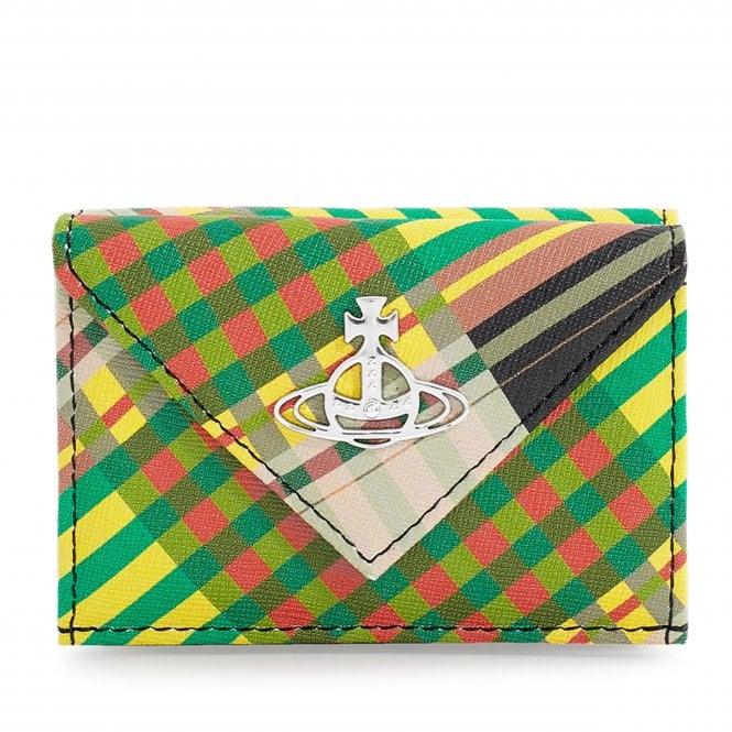 Saffiano Print Envelope Billfold Wallet Combat Tartan - AgathaBoutiqueLtd