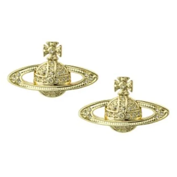 Mini Bas Relief Earrings Gold/Light Topaz